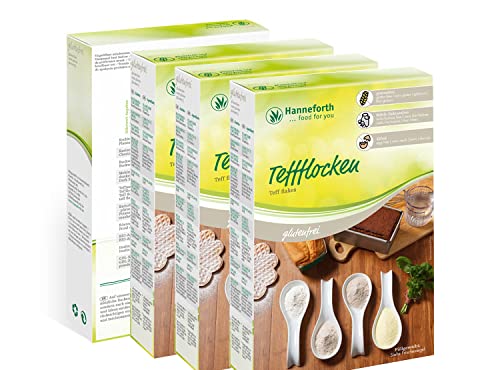 Glutenfreie Teffflocken (3x250 g) für Brot, Kuchen, Müslis und Saucen Cover