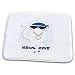 3dRose Cute White Kitty Cat Pet Lovers Kewl Cat in Sunglasses - Dish Drying Mats (ddm-182628-1)