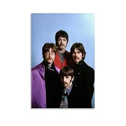 LUISAS Poster classique des Beatles sur toile – Impression d’art moderne pour chambre à coucher – 30 x 45 cm - Les Beatles, Paul McCartney, John Lennon, RIngo Starr, George Harrison
