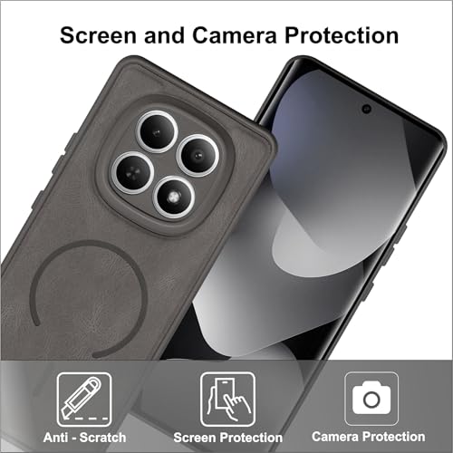 Image of SBMS Back Cover for Redmi Note 15 5G /Poco M8 5G | Ultra Slim Soft Rubberised Hard Case | Oil Feel Soft Leather Back | Mag-Safe Design (Mag-Safe Not Support) | Camera Protection Case Poco M8 5G (Grey)