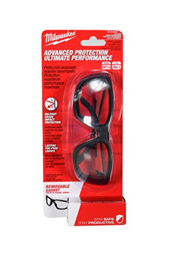 Milwaukee 48-73-2040 Clear High Performance Safety Glasses with Gasket