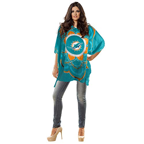 Littlearth Womens Nfl Miami Dolphins Sheer Caftan With Flower Design, Team Color, One Size #TOP3