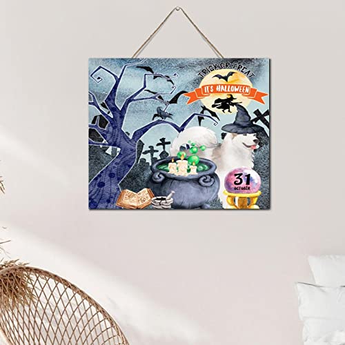 Plaque décorative en bois rustique de qualité supérieure pour fête d'Halloween