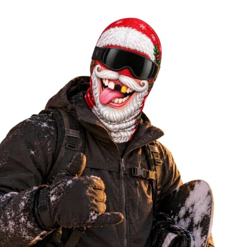 Christmas Masks for Adults 3D Funny Realistic Warm Velvet Fall Winter Mask - image 4