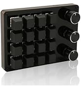 One-Handed Mechanical Keyboard with 16 Fully Programmable Keys and 3 Knob 3 key keyboard with 16 ...