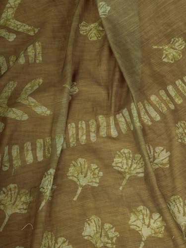 Image of Satrani Women's Linen Printed & Zari Border Ready To Wear One Minute Pre Pleated Readymade Saree with Unstitched Blouse Piece