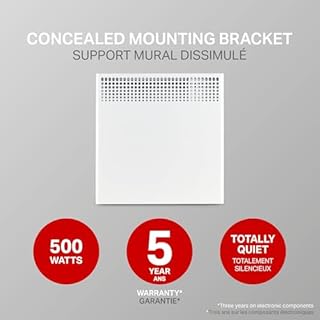 Stelpro SHC0502WCW Chauffage convecteur silencieux 500 W Contrôlé par thermostat mural (vendu séparément) Qualité professionnelle Chaleur rayonnante moderne et fiable Montage en saillie 500 W/240 V