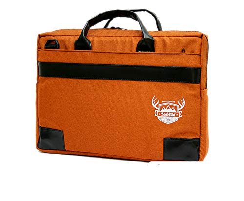BAMBINIWELT Laptop Notebook Uni MELIERT**11 Farben** Aktentasche Hülle Case 15,6-17,0-17,3 Zoll Laptoptasche NEU 41x31x6cm oder 38x28x6cm (15-6 Zoll, Orange) Cover