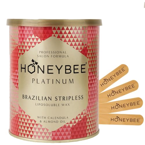 Image of Honeybee Brazilian Stripless Wax, Liposoluble Painless Hair Removal Waxing Kit For Women & Men| Quick & Easy Tan Removal Waxing For Face, Armpit & Bikini Areas| 800g, Pack of 1