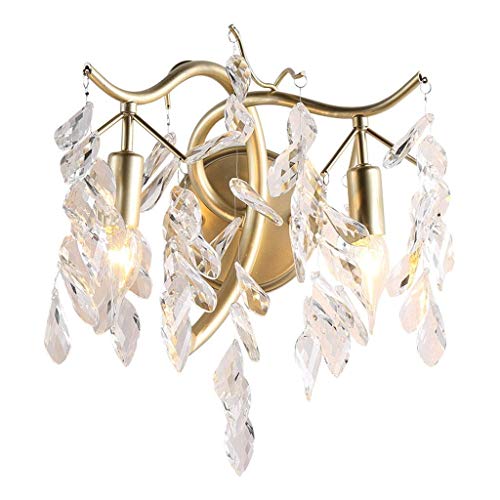 Aplique de pared de cristal francés decorativo con hoja de personalidad