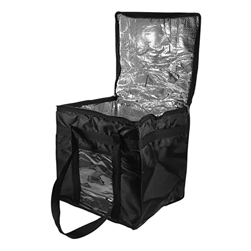 MAGICLULU Nevera Portátil Bolsas De Mano Totalizador Calentadores De Comida Para Catering Bolsa De Almuerzo Bolsa De Bocadillos Bolsas Reutilizables Bolso De Mano Black Película De Aluminio