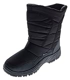  Magnus Herren Winter Stiefel gefüttert Schwarz Herrenschuhe Reißverschluss Outdoor Boots Schnee Schuhe Gr. 42