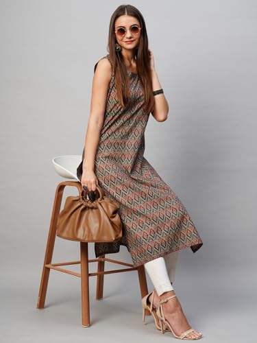 Image of ANNI Designer Women's Cotton Blend Straight Fit Kurti