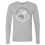 500 LEVEL GOGA Bitadze Orlando Magic Long Sleeve Shirt - GOGA Bitadze Orlando Magic Player Ball WHT (Heather Gray, Large)