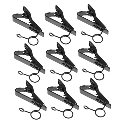 JOINPAYA 9Pcs Mic Clip Clamp Iron Design Lapel Microphone Holder for Interviews Weddings Streaming Durable Easy Install Enhanced Audio Clarity