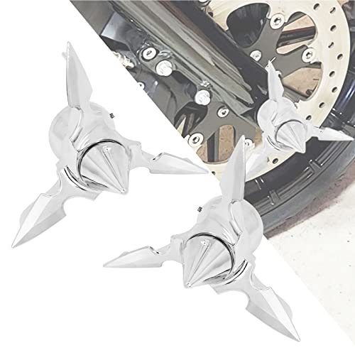 HCmotorku Motorcycle Front Axle Nut Covers Cap Spun Blade Spinning Plastic Fit for Harley Touring Electra Road Street Glide Softail Dyna Sportster XL XG (Chorme) by HCmotorku - Used condition - US$12.15