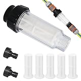 Wasserfilter Gartenschlauch,Sedimentfilter,Filter Für Brunnenwasser,3/4 Zoll Wasser Vorfilter Wasserfilter Set Mit 5 Filtereinsatz + 2 Schnelladapter Für Hochdruckreiniger Wohnmobil Gartenpumpe