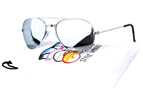 Kd202-vp Kids Childrens Aviator Mirrored Sunglasses (Mr Silver, Mirrored)