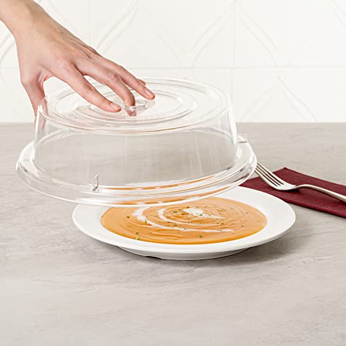 Restaurantware RWP0943C-1 Cater Tek 10.2 Inch Polycarbonate Plate Cover 1 Shatterproof Dish Cover thumb #4