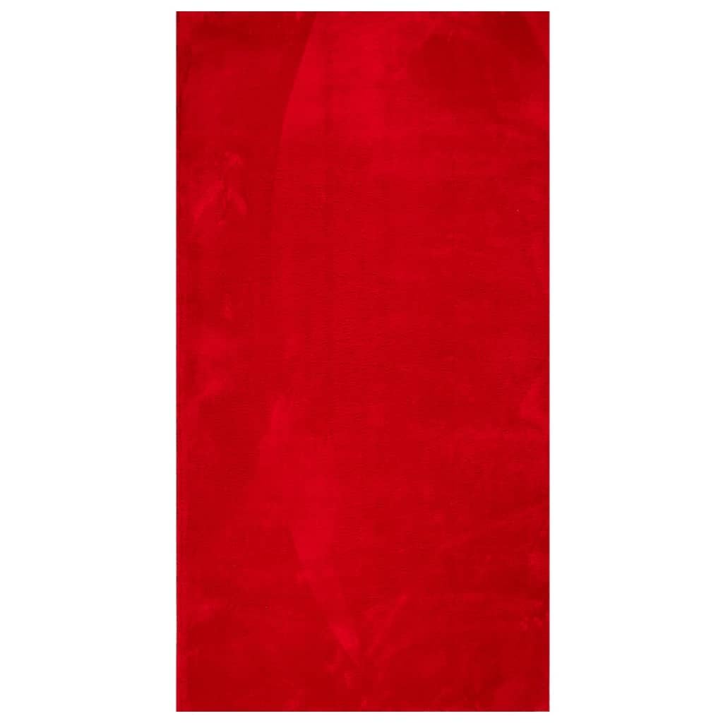 vidaXL Alfombra de Pelo Corto Suave y Lavable, Alfombrilla Antideslizante, Tapete de Dormitorio, Alfombra para Salón Pasillo, Rojo 80x150 cm