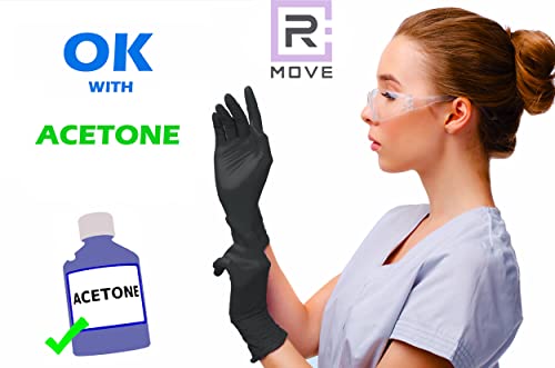 R MOVE 200 Stück Einweghandschuhe Schwarz L Nitrilhandschuhe Einmalhandschuhe Gummihandschuhe Einweg Medizinische Untersuchungshandschuhe puderfrei (200, Schwarz, L)