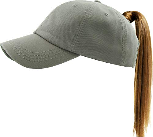 Image of Classic Plain Ponytail Messy High Bun Headwear Adjustable Cotton Trucker Mesh Glitter Hat Baseball Cap