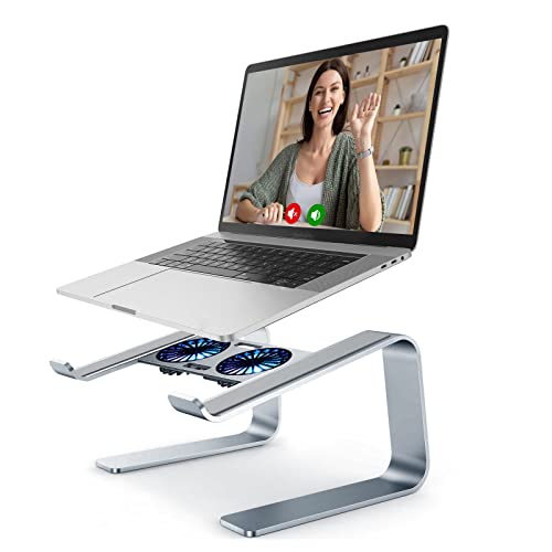 DEEDRR-Laptop-Stand-for-Desk-with-USB-Cooling-Fans-Ergonomic-Aluminum-Laptop-Stand-Cooling-Pad-Ventilated-Laptop-Riser-Holder-for-11-17-Inches-Notebook-MacBook-Greenish-Gray