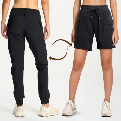 smawell Women's Hiking Pants Convertible Lightweight Zip-Off Outdoor Pants Quick Dry Joggers with Pocket2