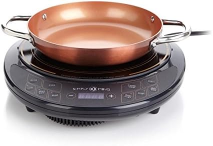 Simply Ming 1800-Watts Power Induction Burner with 9-1/2" Fry Pan - Jet Black
