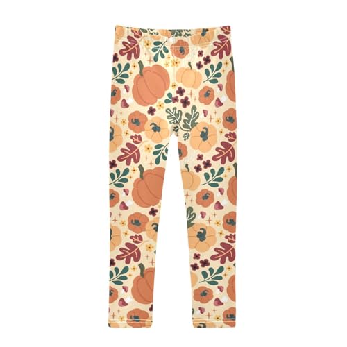 Handmade Fall Girls Leggings,Workout Leggings for Girls Toddler Athletic Leggings Size for 3-10T