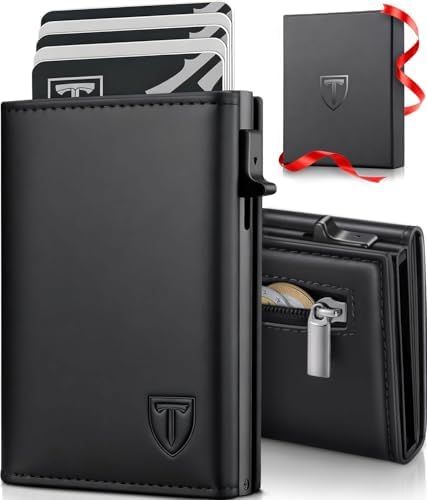 TENBST Smart Wallet 3.0 | Portmonee Herren Leder mit Magnetverschluss | Ultradünnes Slim Wallet & Kartenetui | RFID Blockierend | Minimalistische Geldbörse Herren | Geschenke zum V