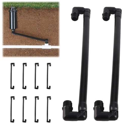 Tissting Tubo de Conexión para Aspersores, Brazo Soporte Giratorio Ajustable Mecánico Oscilante G1/2 10 Piezas Kit de Riego Automático para Jardín Césped