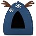 Hollypet Self-warming 2 in 1 Foldable Comfortable Triangle Cat Bed Tent House, Dark Blue Deer