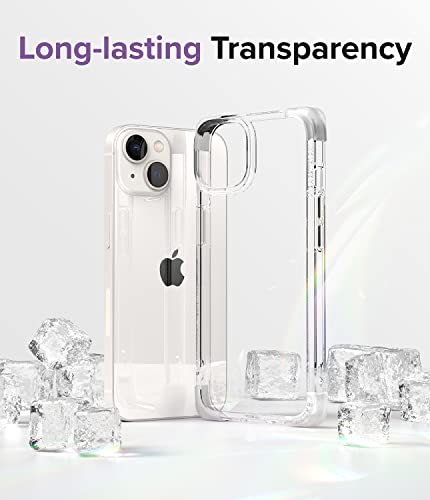 Image of Ringke Fusion Bumper Compatible with iPhone 14 Case Cover Transparent Hard Back Soft Flexible TPU Frame Bumper Scratch Resistant iPhone 14 Back Cover - Clear