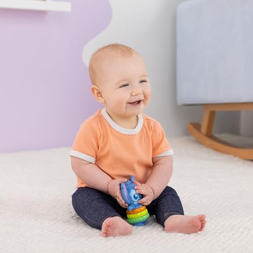 Image of Bright Starts Disney Baby Stitch Twist-a-Stitch Fidget Toy with Textured Rings and Rattle Beads, On The Go Toy for Newborns & Up