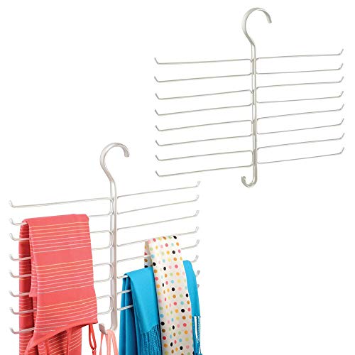 mDesign Metal Closet Rod Hanging Accessory Storage Organizer Rack for Scarves, Ties, Yoga Pants, Leg - //coolthings.us