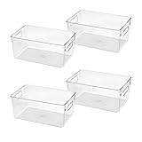 Clear Plastic Storage Bins, Perfect for Kitchen or Pantry Organization and Storage, Fridge Organizer Bins, Pantry Organization and Storage Bins, Cabinet Organizers