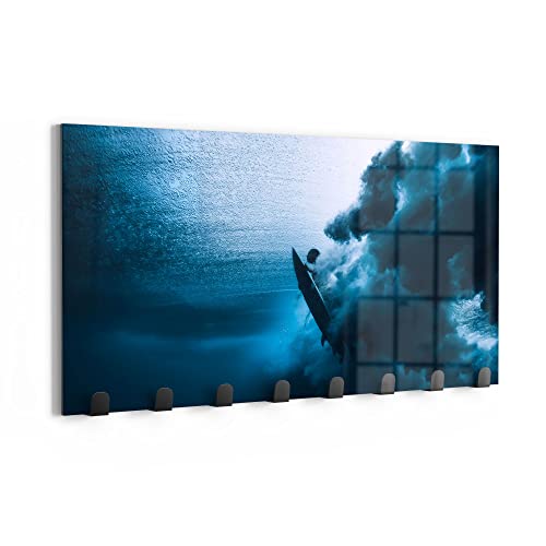 DEQORI Perchero de pared de cristal y metal