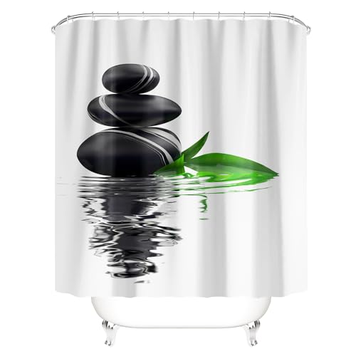 Rideau de douche en polyester 200x200 cm imperméable galet imprimé - 5
