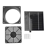 FTVOGUE Solarpanel-Lüfter-Set, 5 W, 6 V DC, IP65, Wasserdichter Flansch, Fester Luftkanal mit Harzlaminierung für Zuhause, Wohnmobil, Gewächshaus, Haustierhaus, Hühnerstall