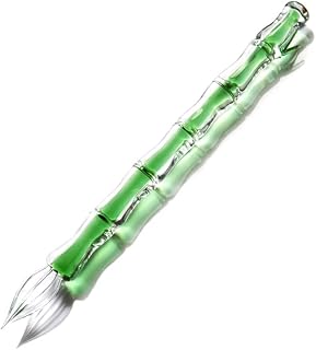 Number72 Glass Dip Pen - Handmade Bamboo Shape Transparent Vintage Dip Ink Crystal Writing Gift Pen