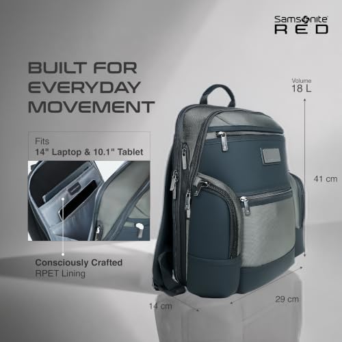 Image of Samsonite Atlier | 14'Laptop Compartment| 18 L Volume| Multiple Compartment| Sleek Design |Work Backpack | Olive | 2 Years International Warranty