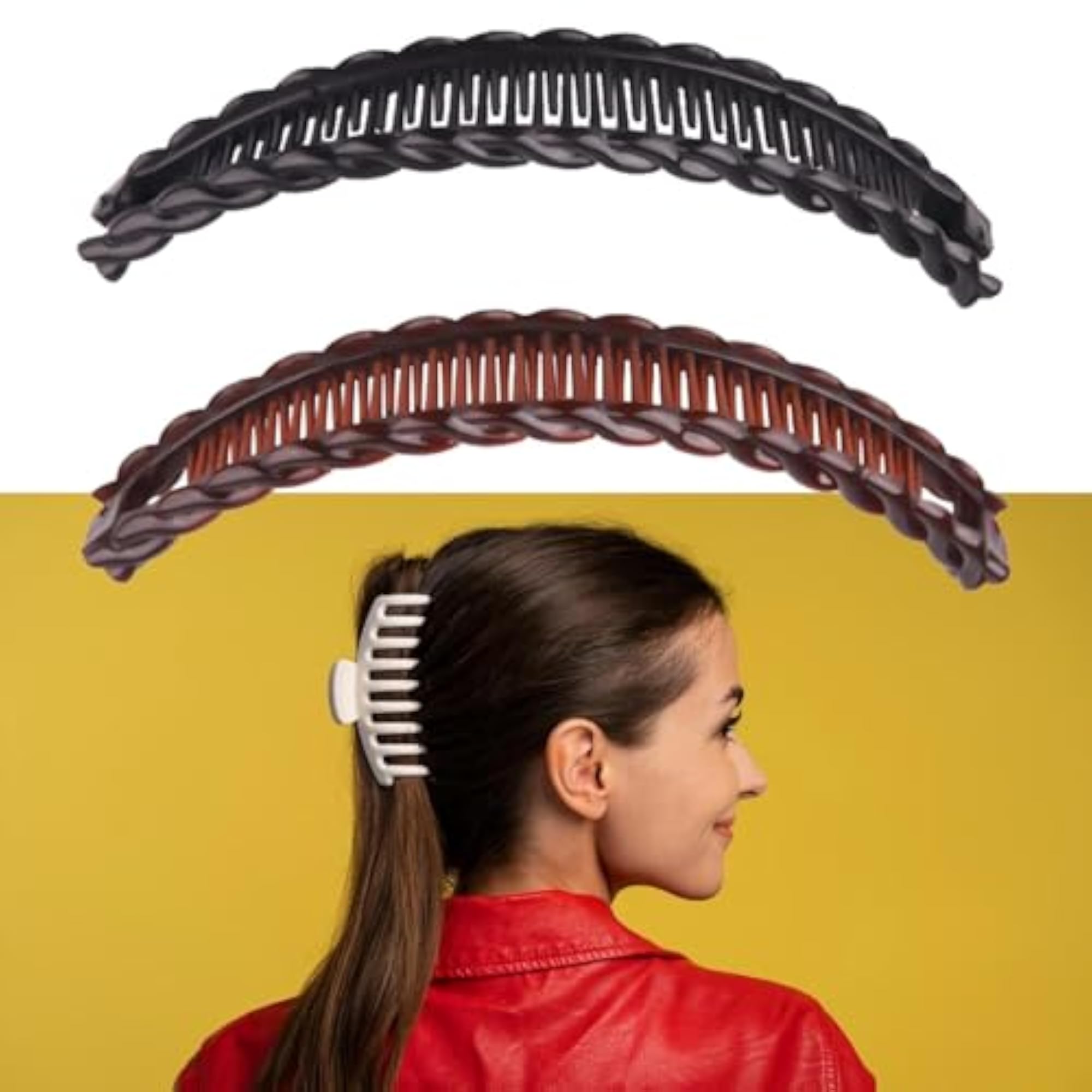 Large Banana Clip for Flexible Ponytail Hair Holder