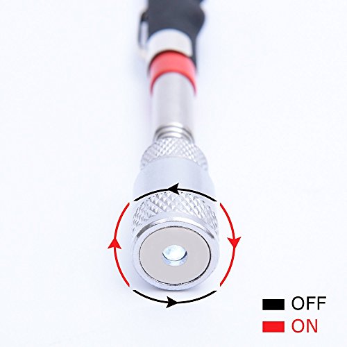 Ailenyun Telescopic Inspection Mirror with 2LED Lights, Telescopic Mirror Round Mirror, Telescopic Magnetic Pickup with LED Lights Tool kit. - Thumbnail 5