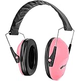 Boomstick Gun Accessories Low Profile Noise Cancelling Over The Head Folding Earmuff Noise Safety Hearing Protection Pink