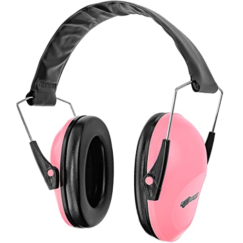 BOOMSTICK Pink Ear Muff Hearing Protection – Adjustable Noise Cancelling Headphones for Loud Environments – Comfortable, Durable Design