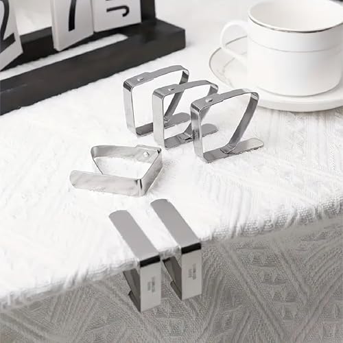 Foto von TK Gruppe Timo Klingler 10 Stück Tischtuchklammern Tischlammern Klammern Set für Dicke & dünne Tische - Tischtuchhalter - Tischtuch Tischdeckenklammer als Klemme für Tischdecken, Tische
