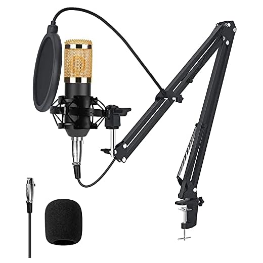Greensen USB Mikrofon Studiomikrofon Set, Kondensatormikrofon USB Mikrofonaufnahme Podcast PC Microphone mit Arm, Kondensator Mikrofon Kit Verstellbarem Mikrofonhalter für Desktop- und Laptop-Computer