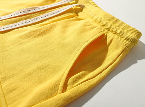 How'on Women Cargo Shorts Casual Comfy Bermuda Multi Pocket Shorts Yellow S #TOP3