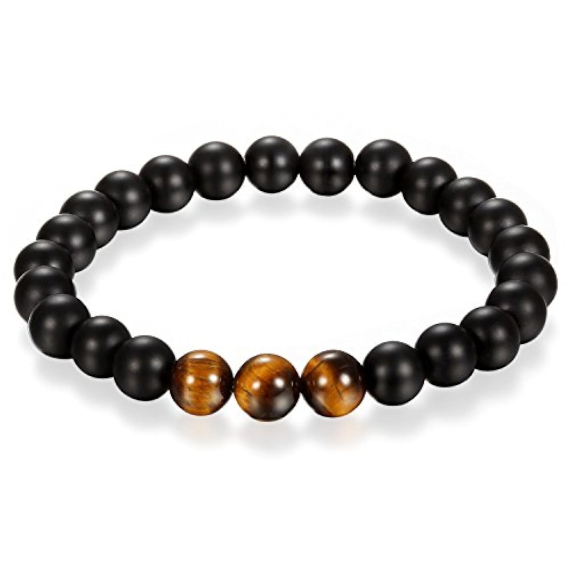 Gift Onyx & Tiger Eye Stone Bracelet for Men and Women